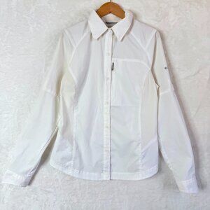 Columbia Omi Shade Sun Protection Roll Tab Vented Outdoor Shirt Womens S White